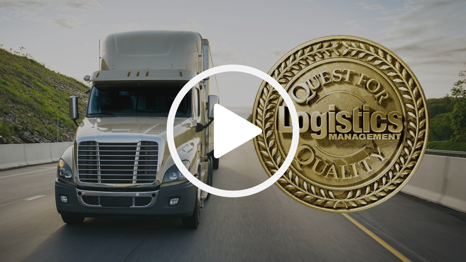 Thumbnail with a semi truck and the Quest for Quality logo